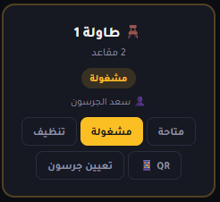 العميل يجلس على الطاولة